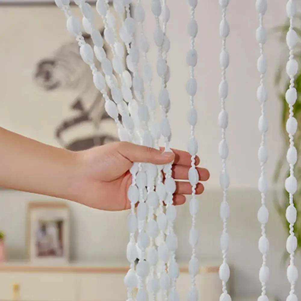 1*2M Romantic Beaded String Curtain Elegant Tassel Window Curtain Simple Fashion Solid Color Door Curtain