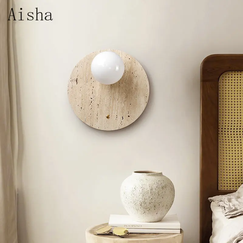

Wabi-sabi Wall Lamp Yellow Cave Stone Bedroom Bedside Wall Light Nordic Restaurant Staircase Corridor Sconces Home Decoration