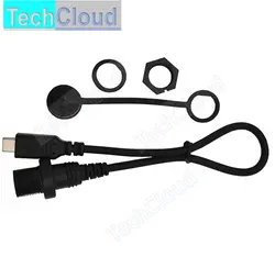 IP67 Water Proof Type-c Cable USB C Male to Female Panel Mount Connector Extension cord 30cm USB-C Waterproof Cable