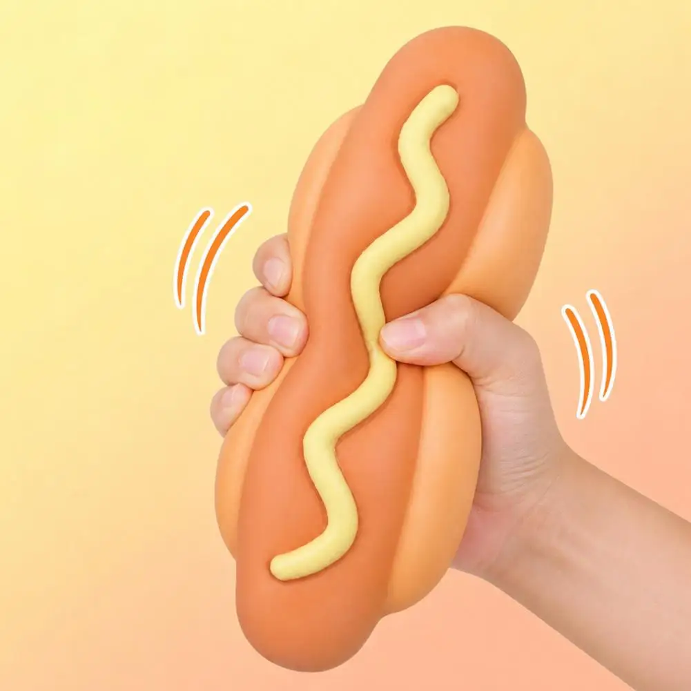 Fidget Toys for Anxiety Giant Hot Dog Squeeze Toy 8.3 Slow Stress Ball Realistic Food Shaped Fidget Desk Accessory for Adults