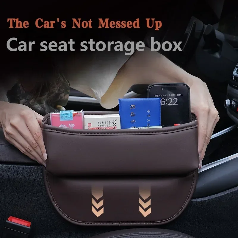 1pc Universal Car Seat Gap Organizer PU Auto Console Side Pocket Seat Crevice Storage Box Interior Accessory Car Interior