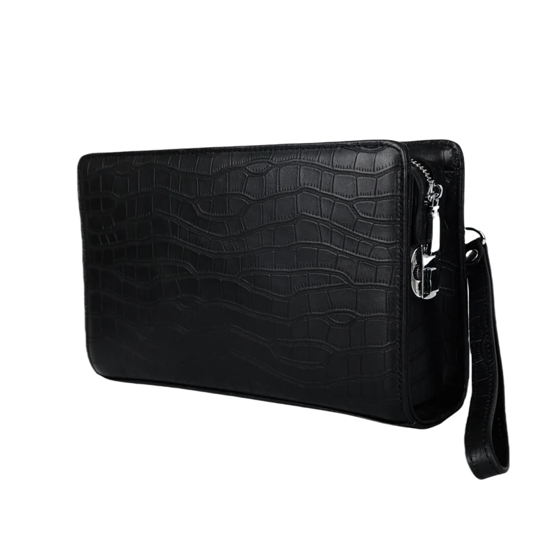 New Trend Genuine Leather Cowhide Clutch Bags for Women 2026 Fashion Design Ladies Crocodile Pattern Envelope Pouch Bags 파우치