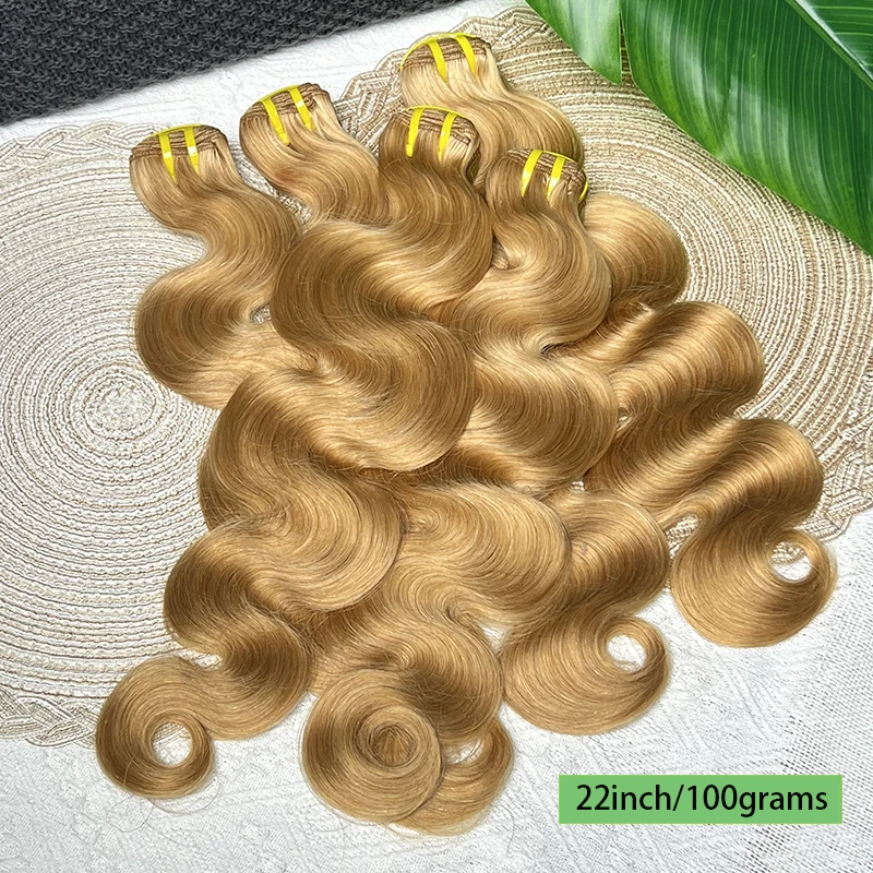 # 27가지 색상의 허니 블론드 바디 웨이브 100% 미가공 생처녀 인모 헤어 위브 컬러 헤어 번들 익스텐션 이중 웨프트