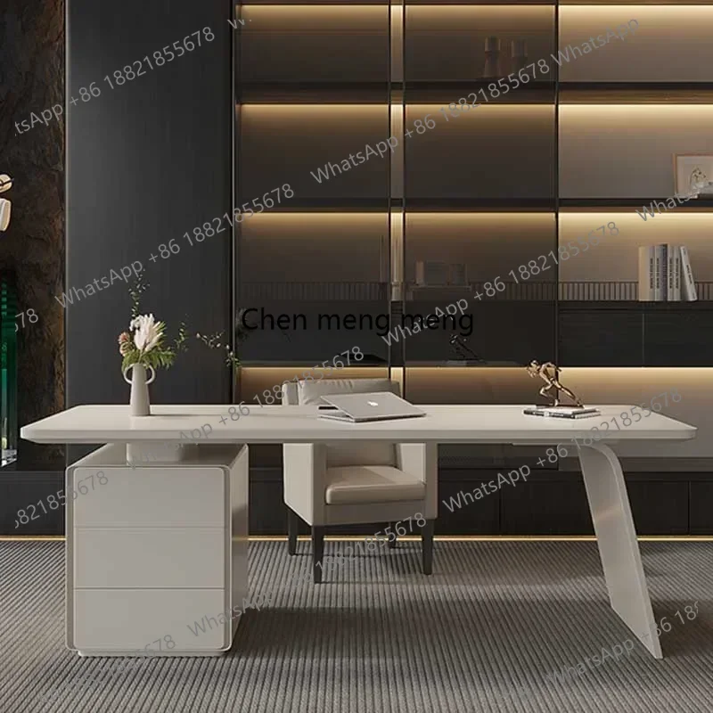 

White Storage Office Desk Height Bedroom Luxury Gaming Computer Office Desk Study Wooden Home Escritorio Oficina Furniture