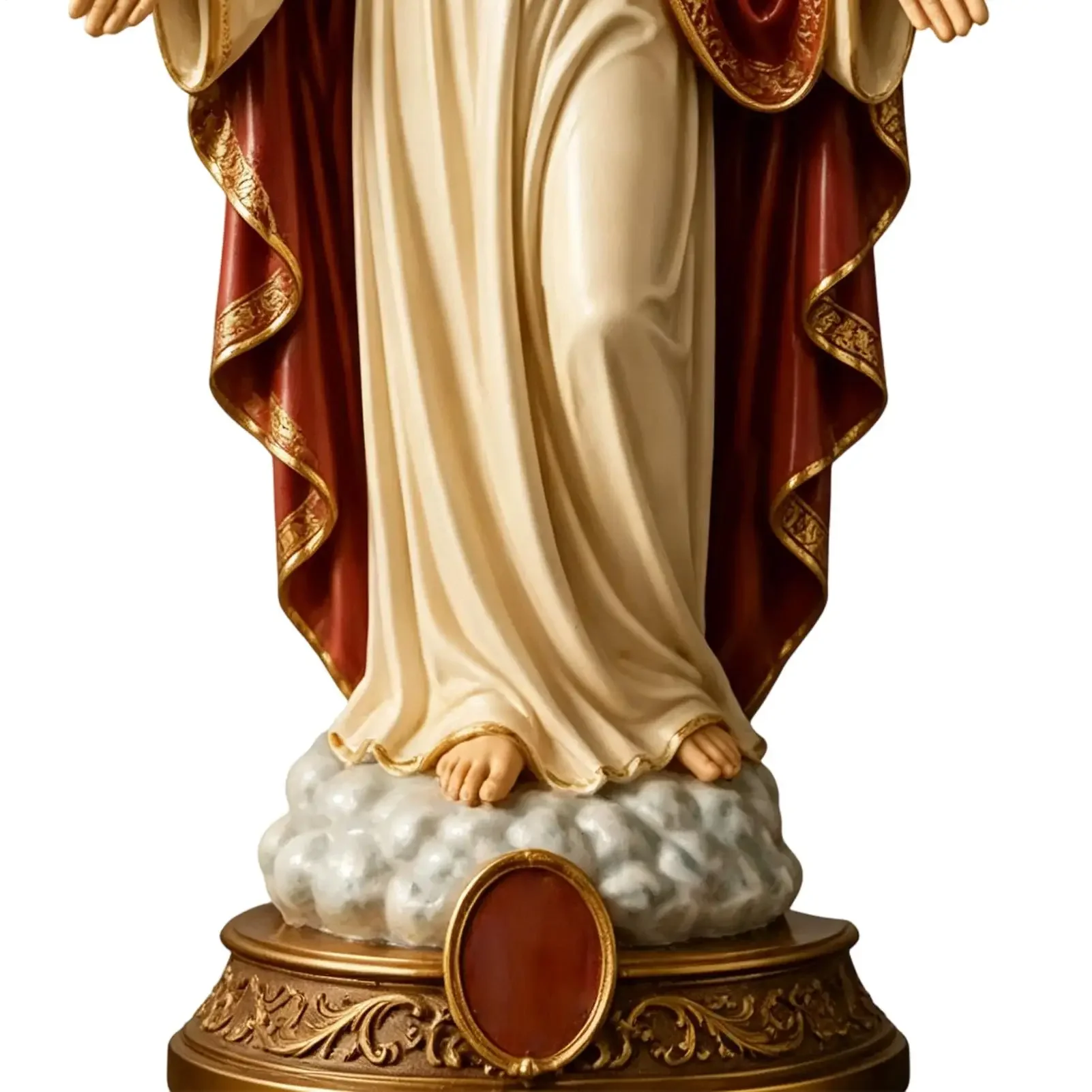 Mary Statue 8 Inch Resin Religious Desk Decor Blessed Mother Statues Collectible Figurines For Bedroom Living Room Office Garden