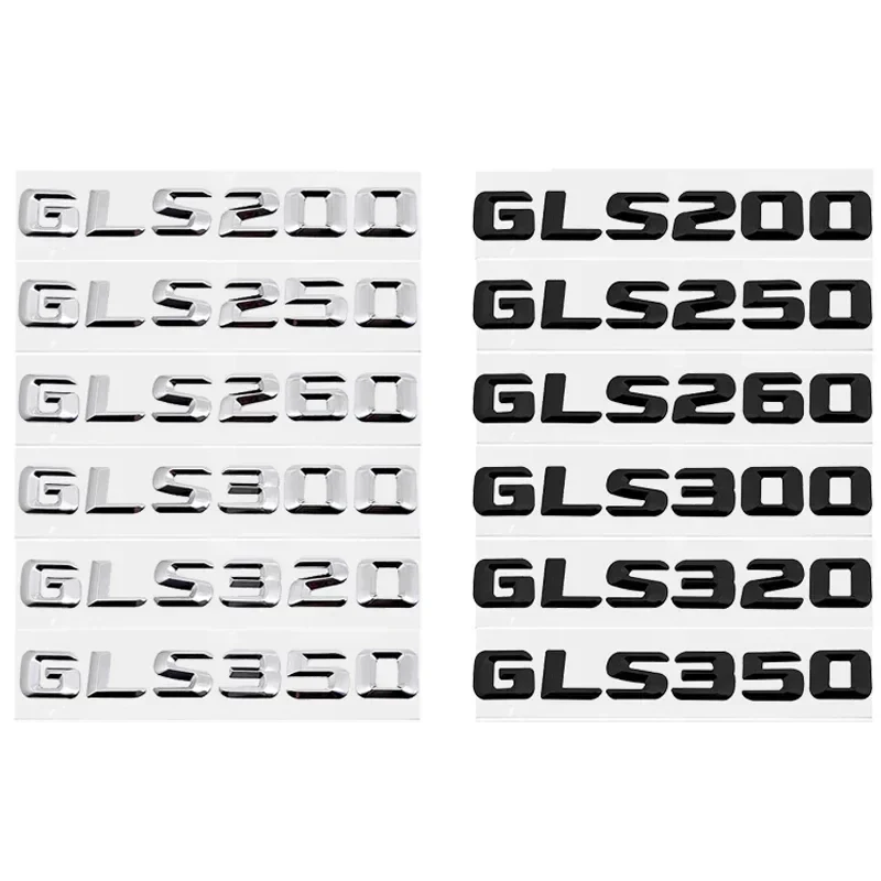3D Car Trunk Emblem Badge Rear Letters Sticker for Mercedes Benz GLS200 GLS250 GLS260 GLS300 GLS320 GLS350 Exterior Accessories