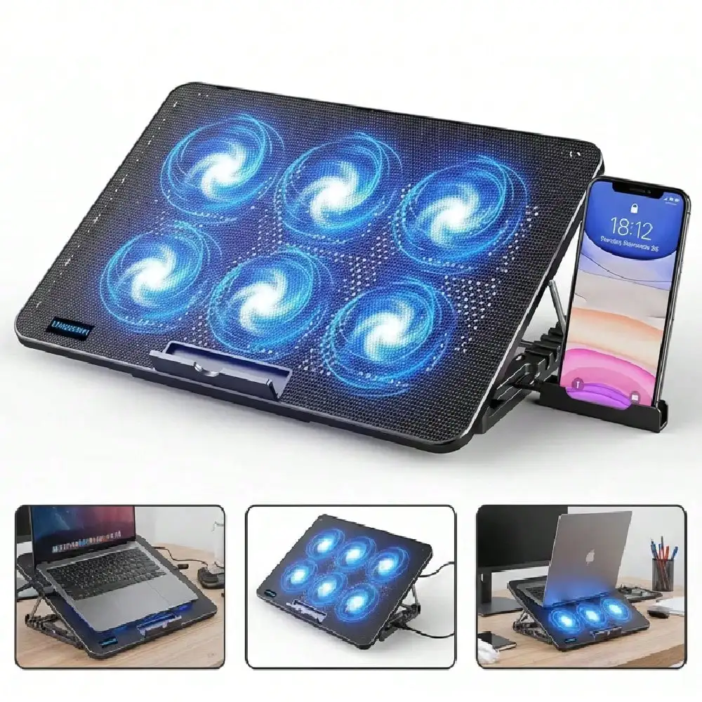 Laptop Cooling Pad, 6 Quiet Fans