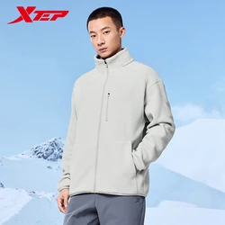 Xtep Knitting Jacket For Men Winter Stand Collar Keep Warm Windproof Coat Outdoor Casual Comfortable Soft Tops 876429060098