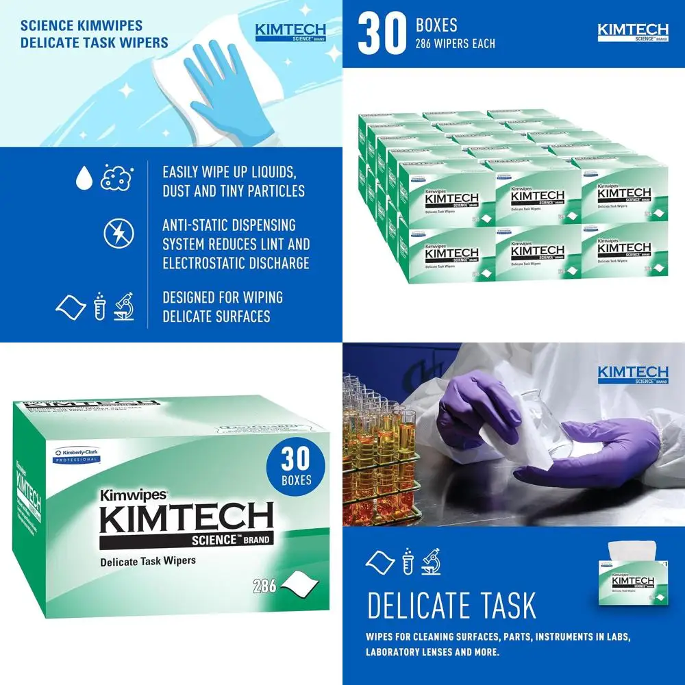 

Delicate Task Wipes, Upright Box, White, 286 Sheets Per Box, 30 Boxes Per Case, 8,580 Sheets Per Case