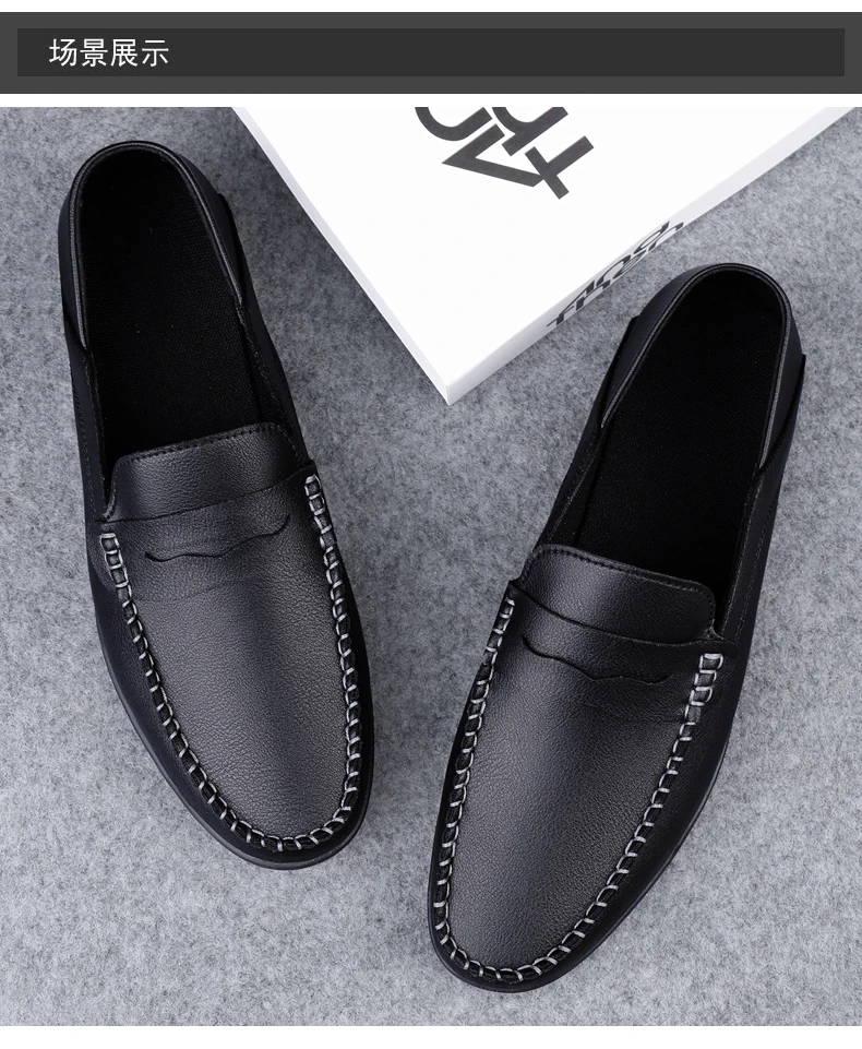Herren-Slipper in Übergrößen, lässige Alltagsschuhe, neue Modelle für alle Jahreszeiten, weiche Sohle, Outdoor-Fahrerschuhe, weiße Schuhe, modische Schuhe für junge Leute, trendige Schuhe. – Detail 7