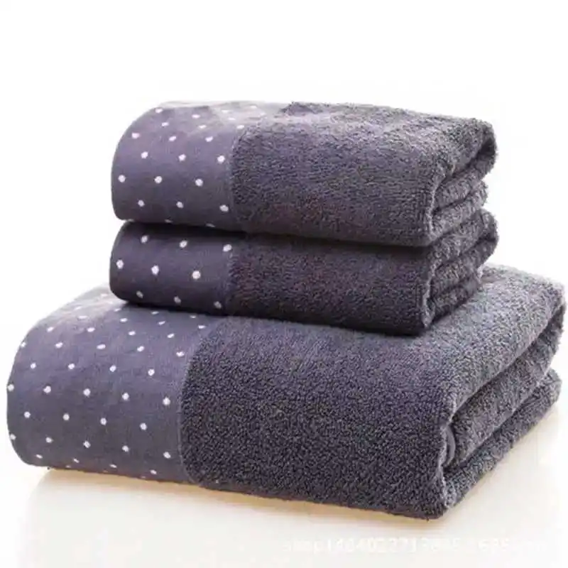 

3 Pack Bathroom Towels Set 70x140cm Cotton Bath Towel For Adults Spots Design 2PCS Face Towels Hand Travel Sport Terry Washcloth