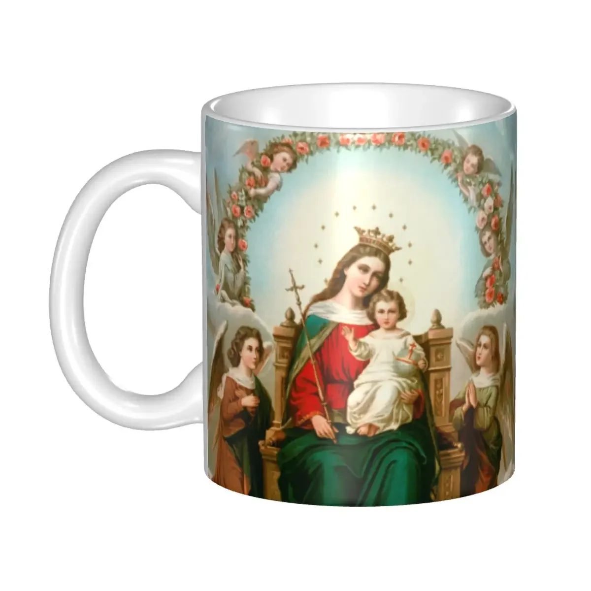 DIY Virgin Mary Ceramic Mug Custom Catholic Christian Coffee Cups Creative Gift