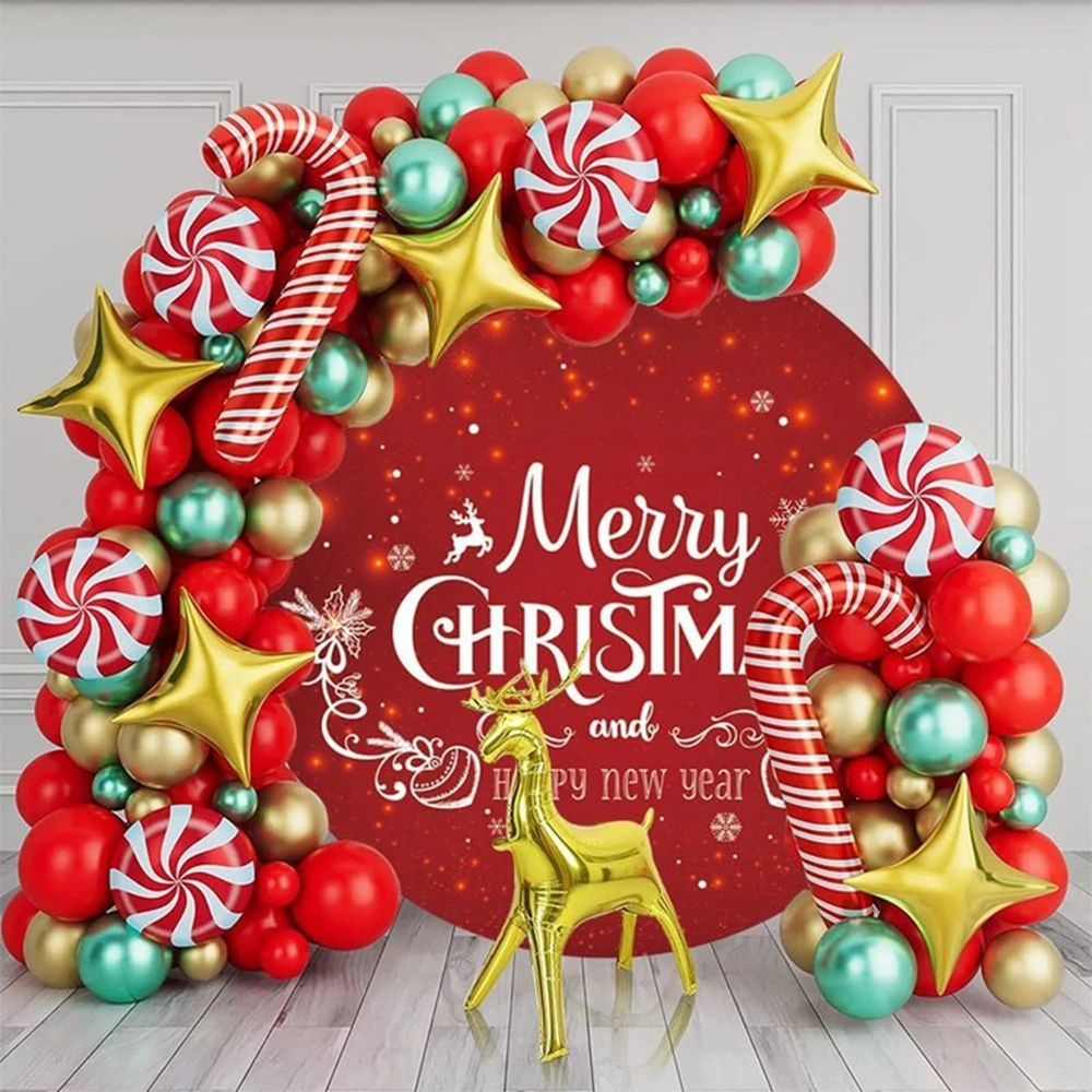 Christmas Round Backdrop Gold Glitter Wooden Board Xmas Party Decoration Circle Background for Photography Cover Photo Studio