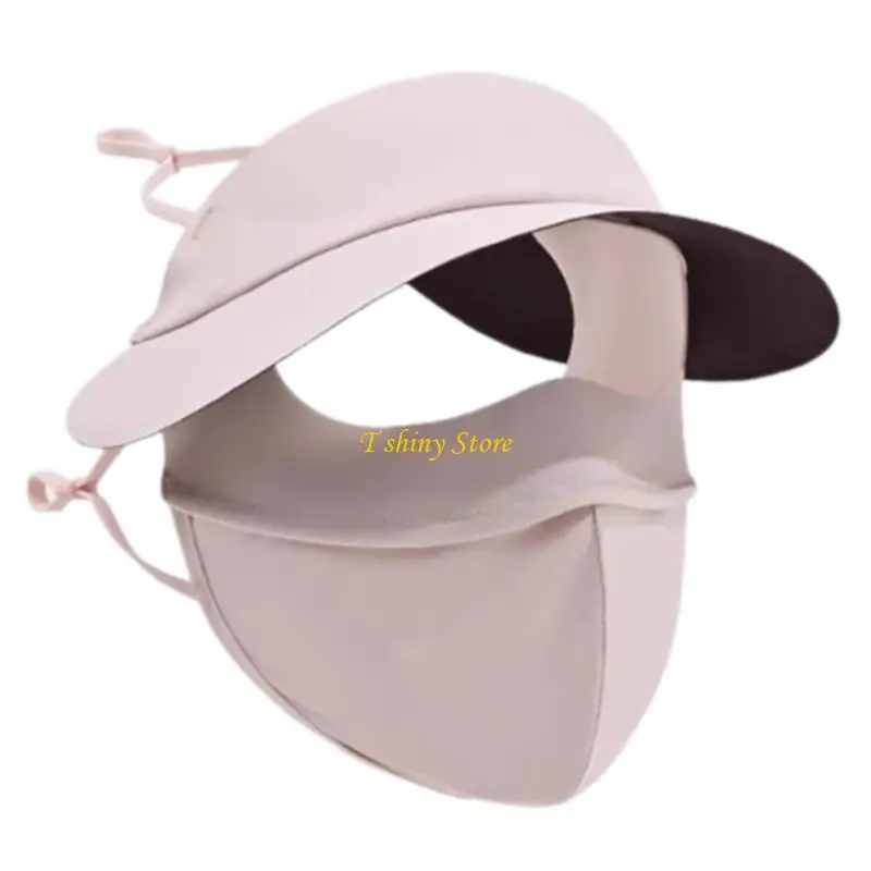 N58F Women's Face Mask Hat Sun Face Cloth For Hiking, Biking, And Beach Vacations Sun Visors