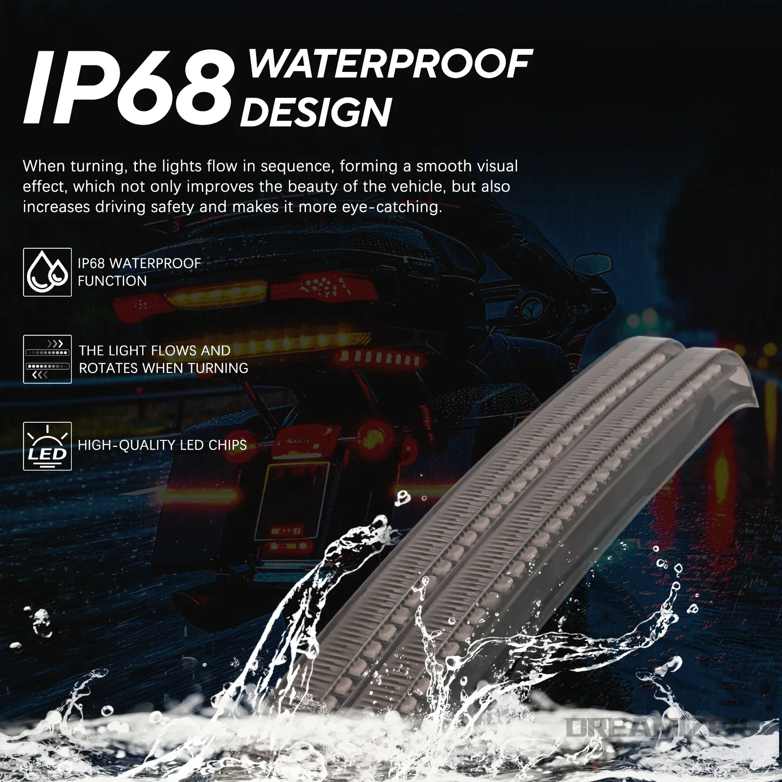 دراجة نارية السرج الذيل أضواء الفرامل LED بدوره إشارة مصباح جيد الإضاءة ل هارلي بجولة شارع الطريق الإنزلاق CVO إلكترا الإنزلاق #6