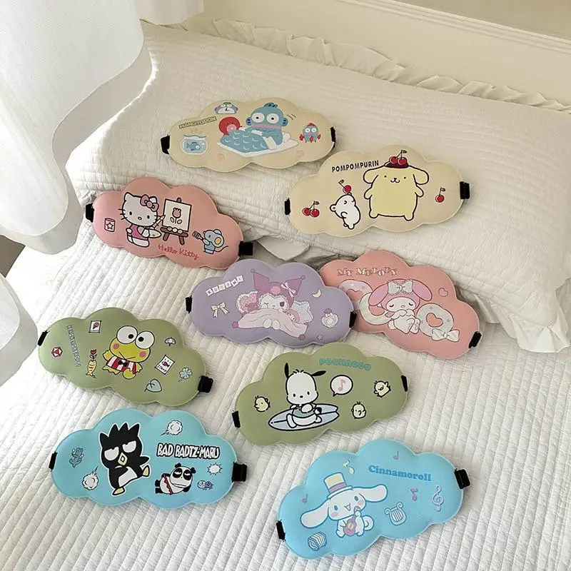 Super Soft Sanrios Eye Mask Cloud Shaped Hello Kitty Melody Kuromi Memory Cotton Lunch Sleep Light Blocking Cutes Eye Mask Gifts