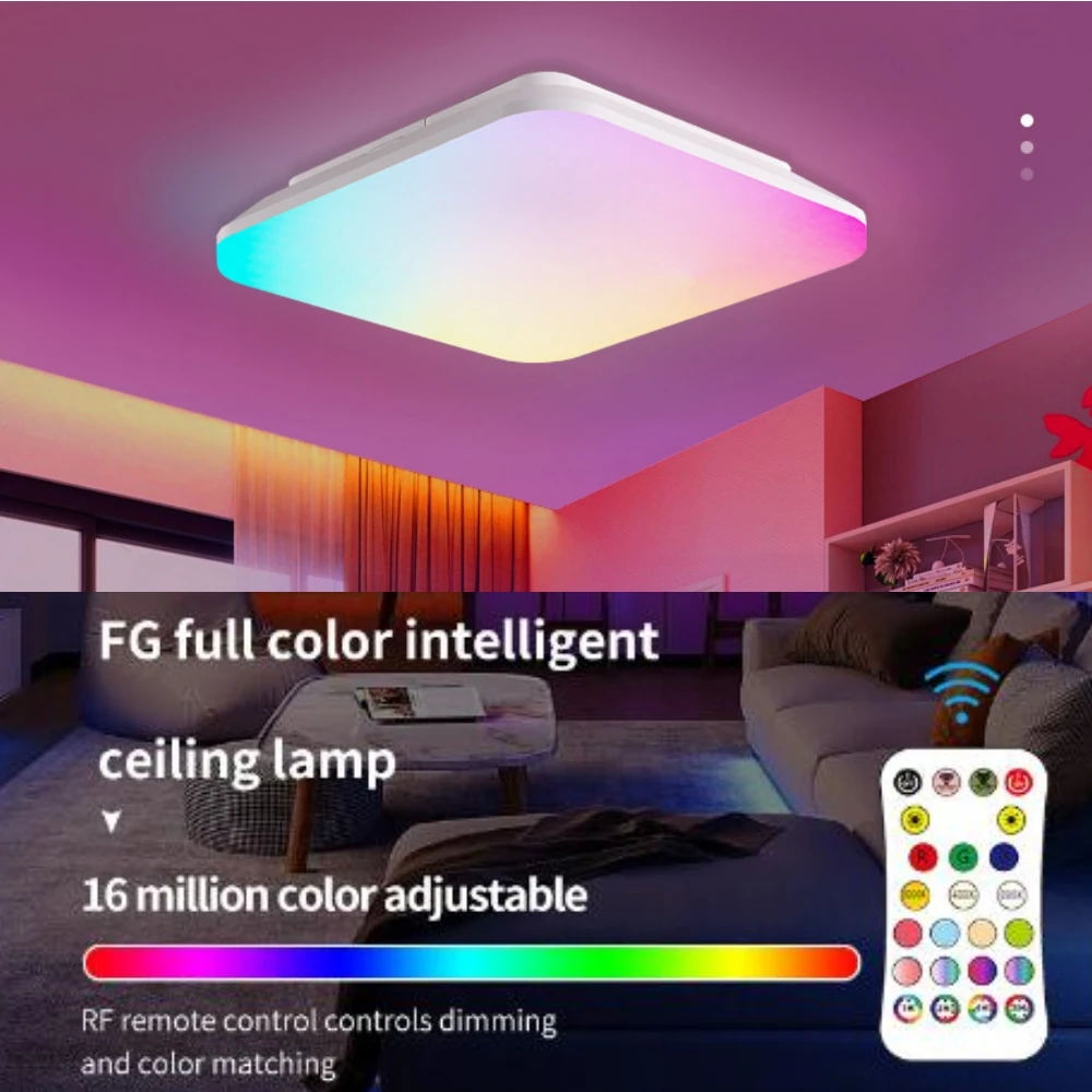 LED Ceiling Light Room Decor 24W RGBCW Colorfull Ceiling Chandelier Remote Control Dimmable Ceiling Lamp Living room Lighting