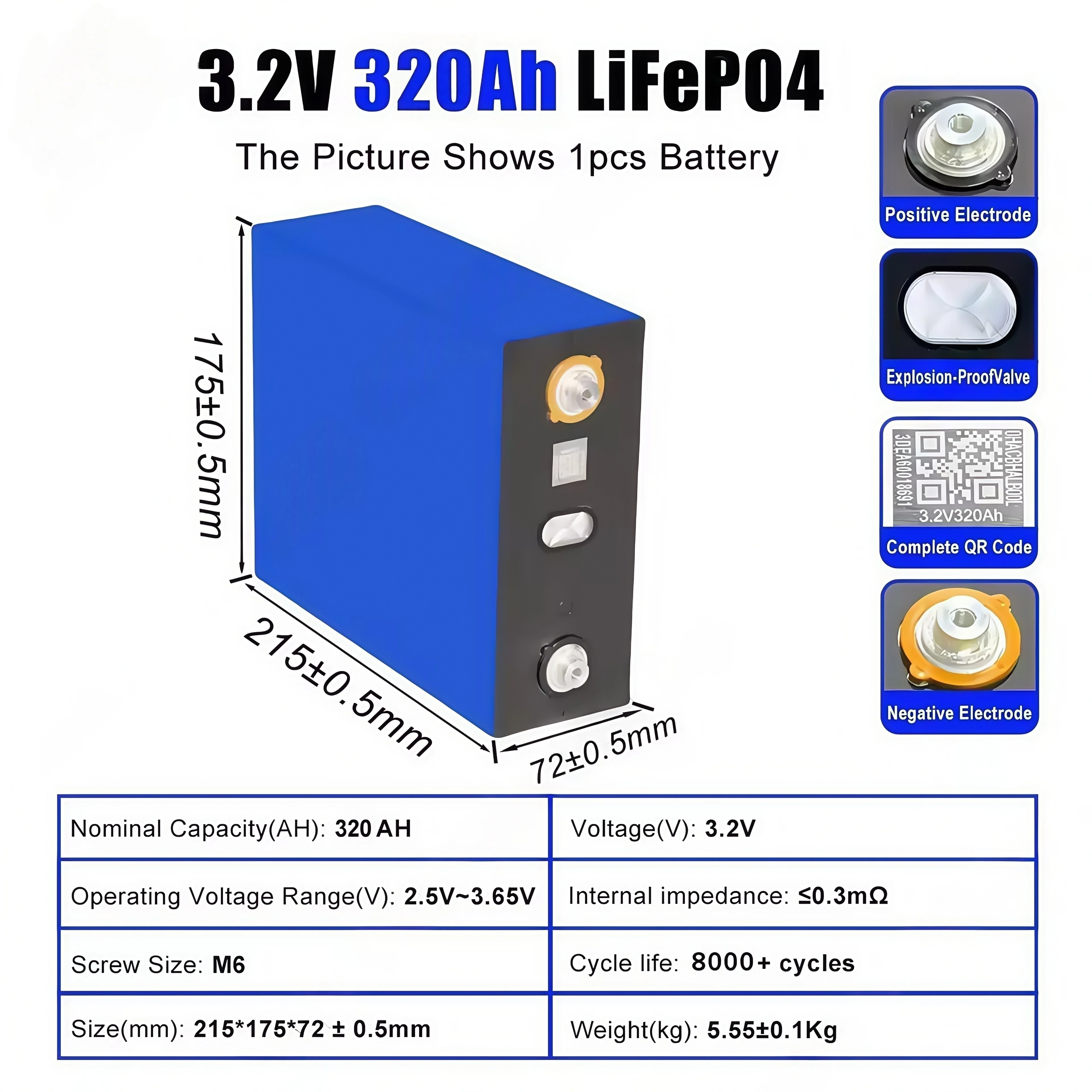 4-32 قطعة جديد 320ah 340ah Lifepo4 الصف أ بطارية 3.2 فولت لتقوم بها بنفسك 12 فولت 24 فولت 48 فولت عالية الطاقة 10000 دورة البحرية الشمسية بطارية قابلة للشحن #3