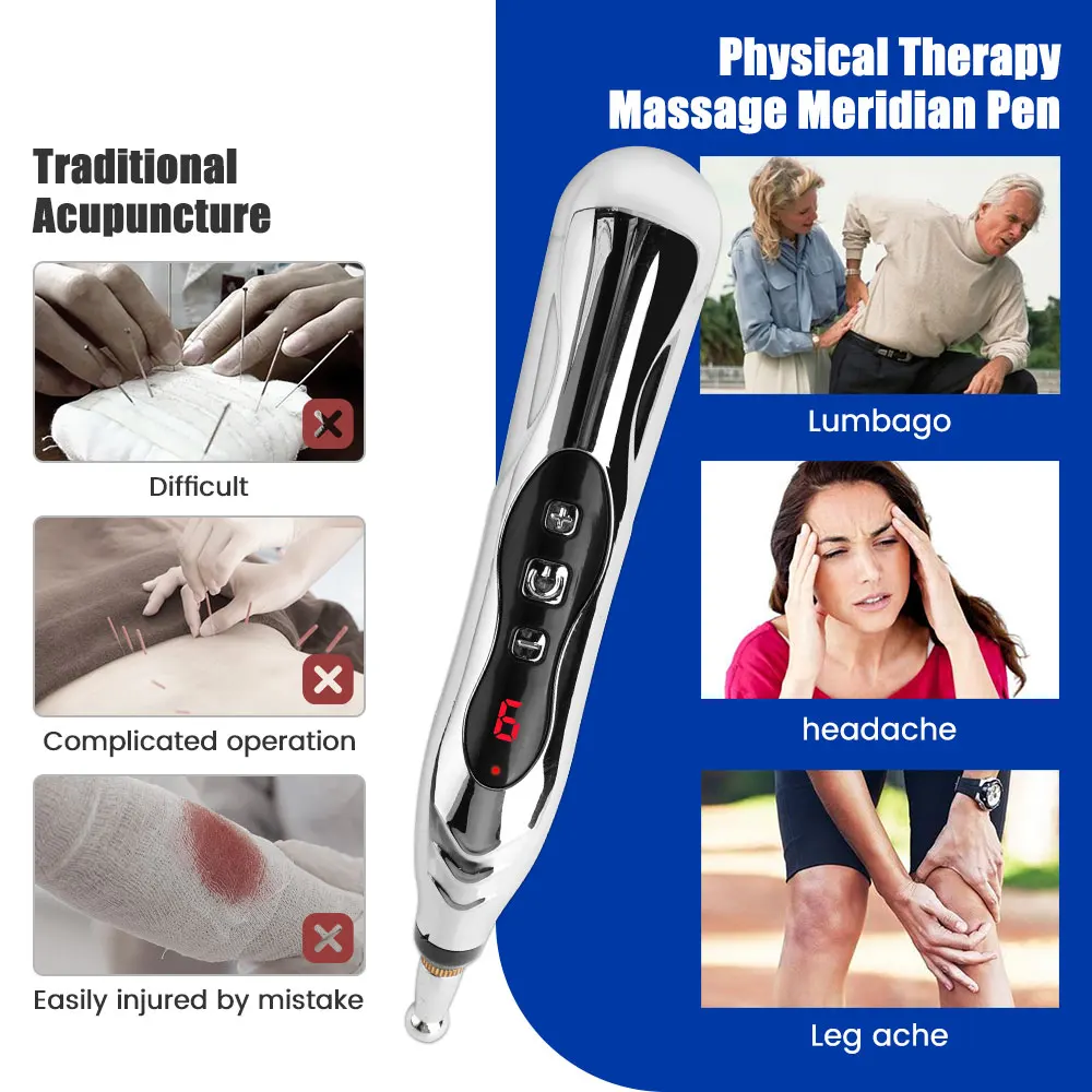 Electric Acupuncture Pen Pain Relief Therapy Muscle Healing Electronic Laser Acupuncture Pen Deep Tissue Massage Relief Pain