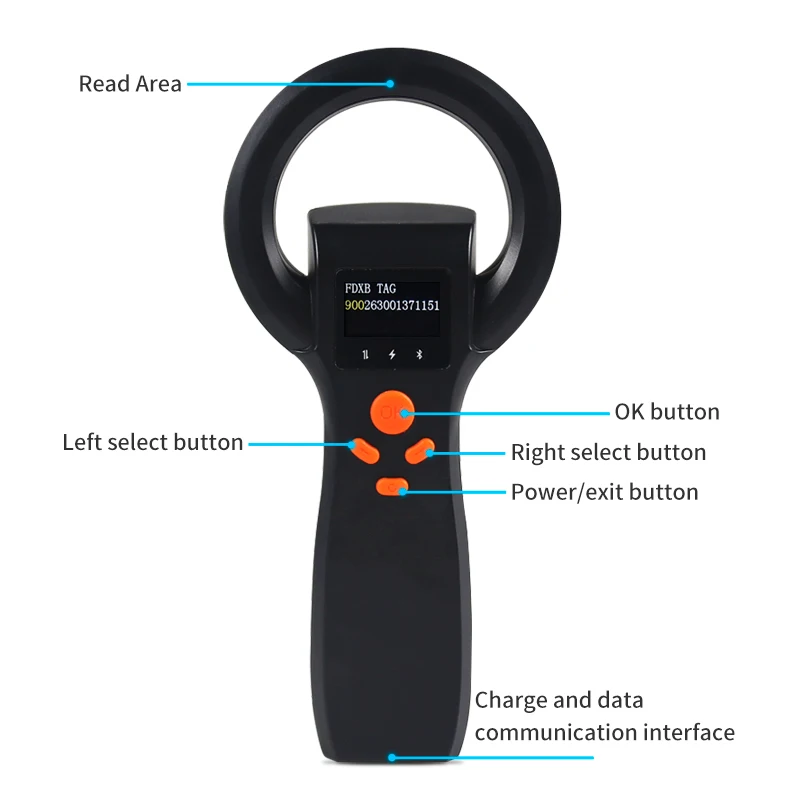 Animal Reader FDX-B/FDX-A/HDX Animal Tag Reader USB and BT Pet Microchip Scanner