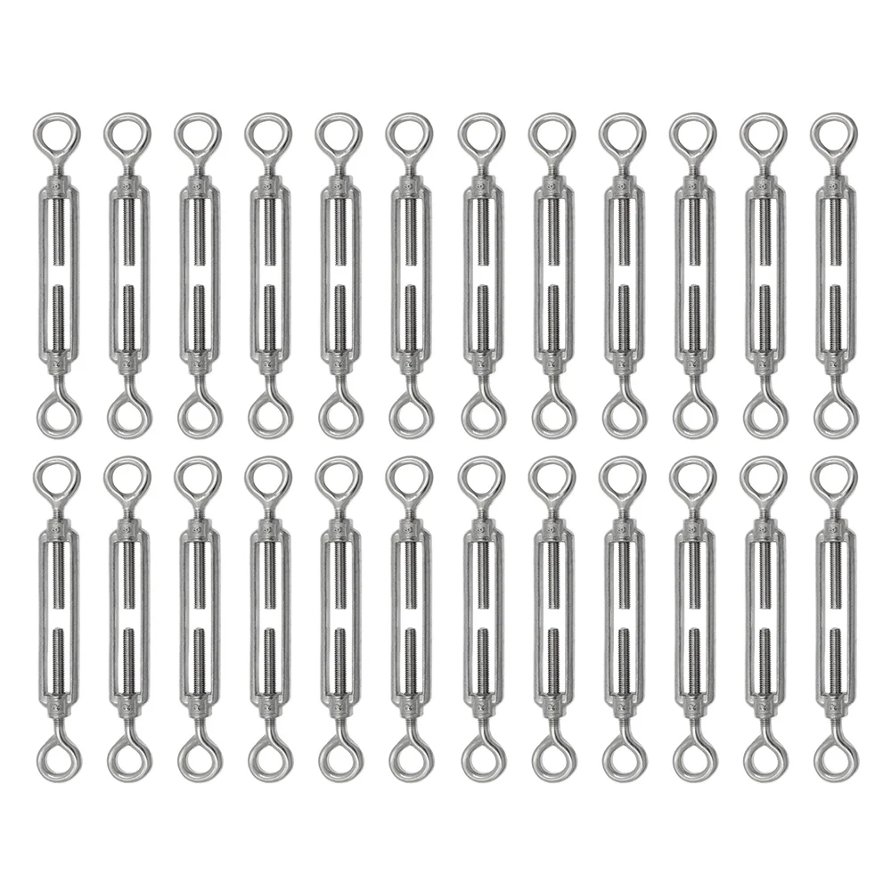 20Pack M6 Eye & Eye Turnbuckle, 304 Stainless Steel Eye & Eye Turnbuckle Wire Rope Tension for Sun Shade Tent Installation ﻿