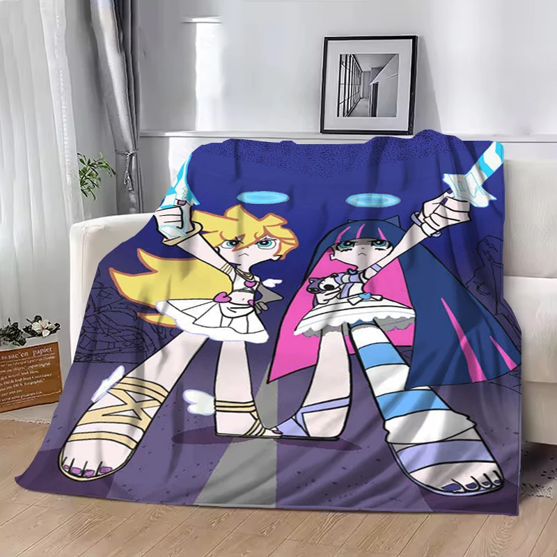 

2025 New Anime Panty and Stocking With Garterbelt Scanty Blanket Picnic Blankets for Decorative Sofa Plead Cover King Lid Catnap