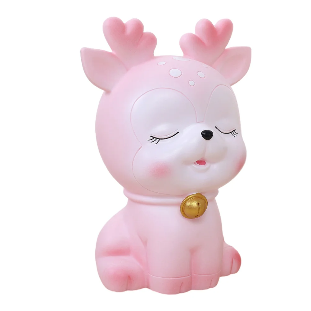 Deer Shaped Piggy Bank Cute Coin Box For Girls Decorative Saving Pot Household Money Container Birthday Gift Desktop