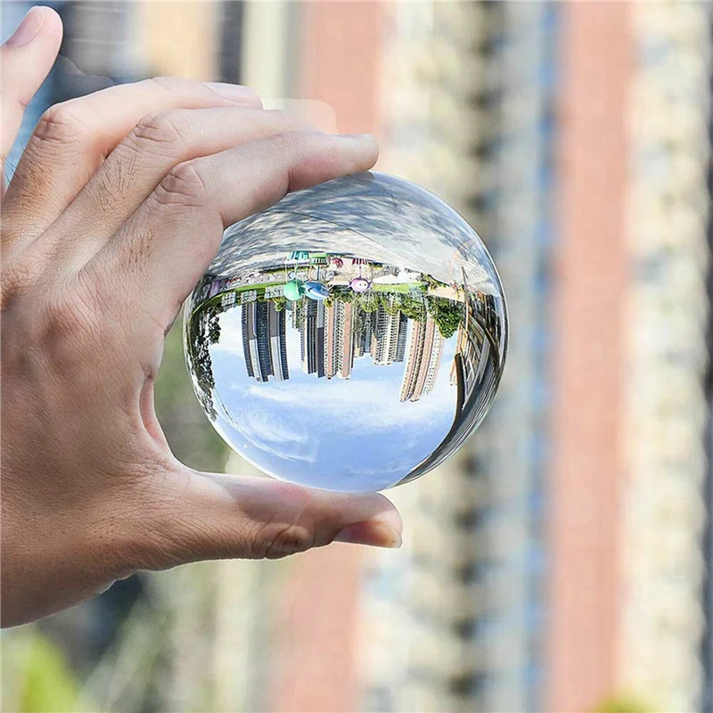 

4X Transparent Color Glass Crystal Ball Healing Sphere Photography Props Ball Decor 30Mm