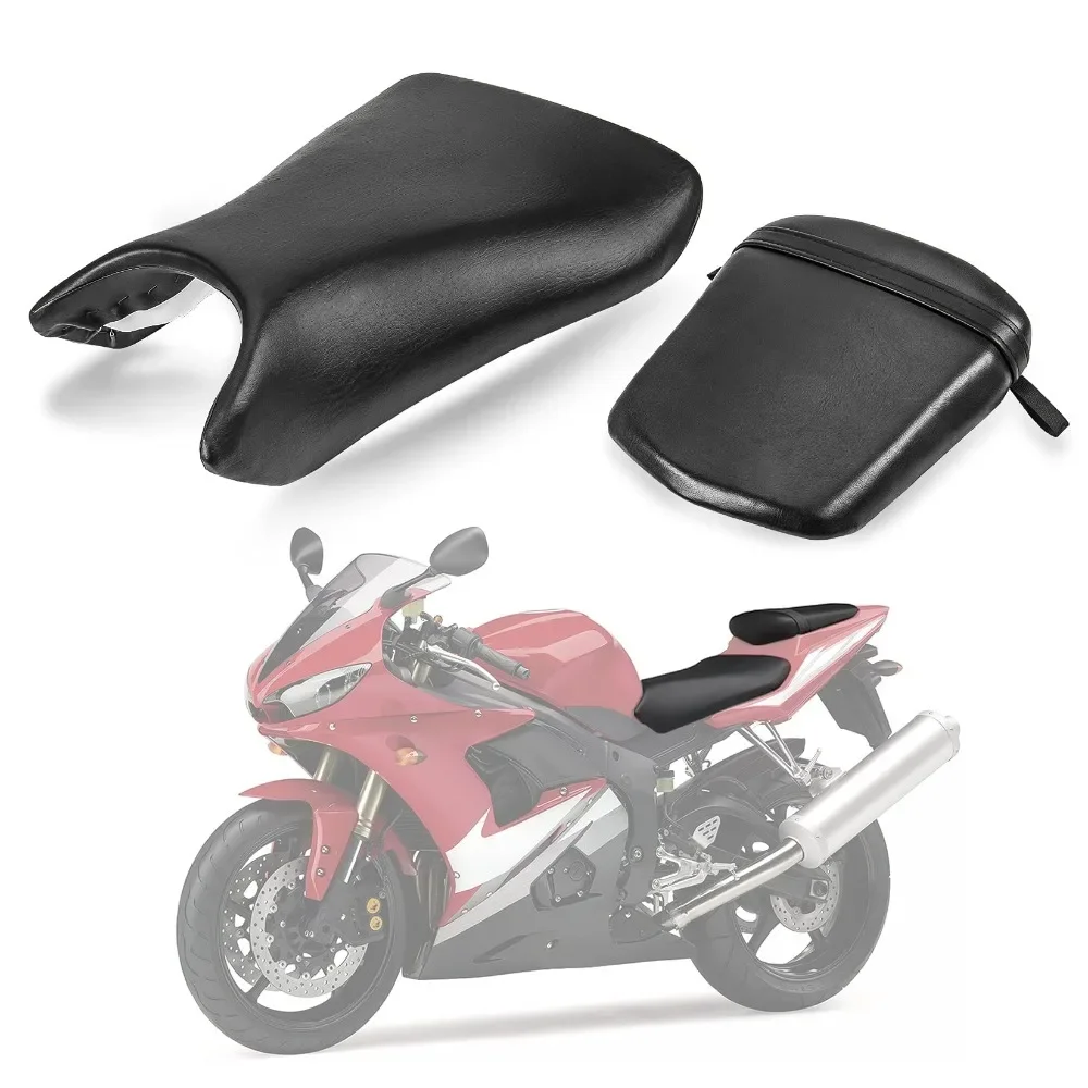 Motorcycle Accessory Front Rider Driver and Rear Passenger Seat Pillion Cushion For Yamaha YZF R6 2003 2004 2005