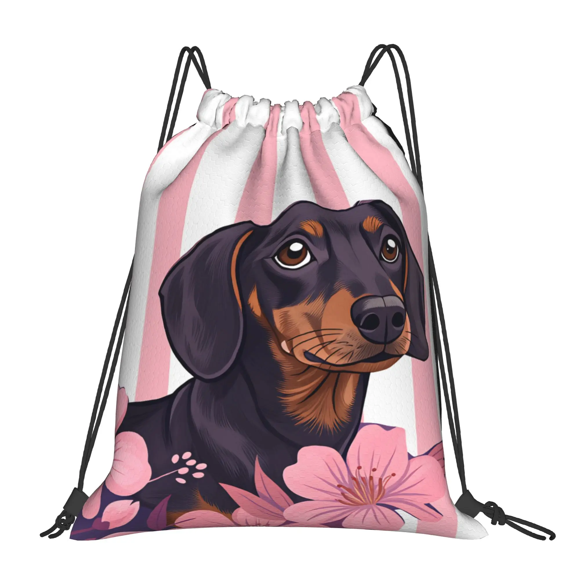 Dachshund Drawstring Bag  Folding Fashion Backpack School Gym Sackpack String Bags For Women