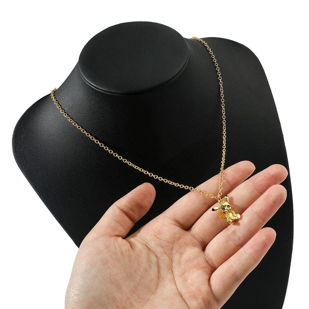 일본 애니메이션 포켓몬 캐릭터 피카츄 금속 펜던트, 귀여운 목걸이, 절묘하고 컴팩트 쥬얼리