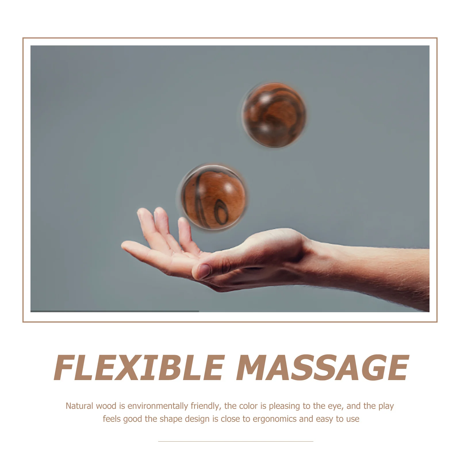 

2Pcs Hand Massage Balls Wooden Handheld Acupressure Balls for Wrist Muscle Exercise Hand Relaxation and Fatigue Reduction
