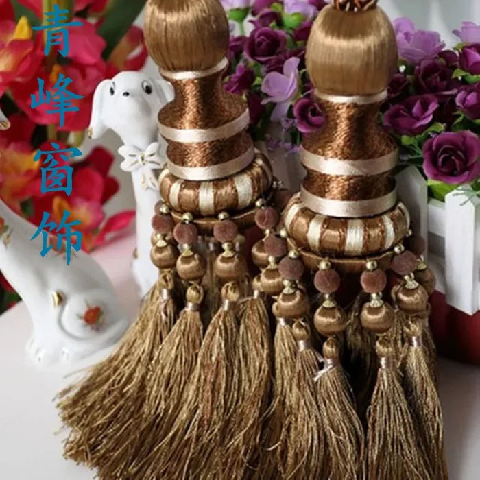 2PCS/SET Curtain Hanging Ball straps Tied Rope Hanging Ball Curtain Buckle Hook Tassel strap L2145 HTCJLC