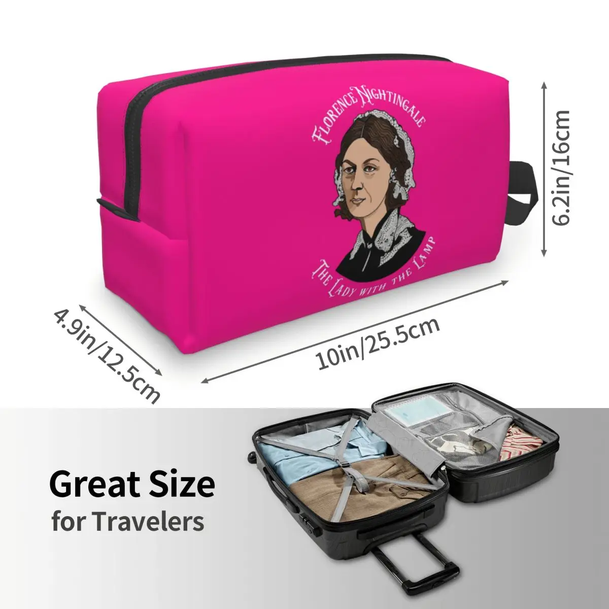 Florence Nightingale Nursing Pie Chart Pioneer Makeup Bag Cosmetic Storage Dopp Kit Toiletry Cosmetic Bag for Women Beauty