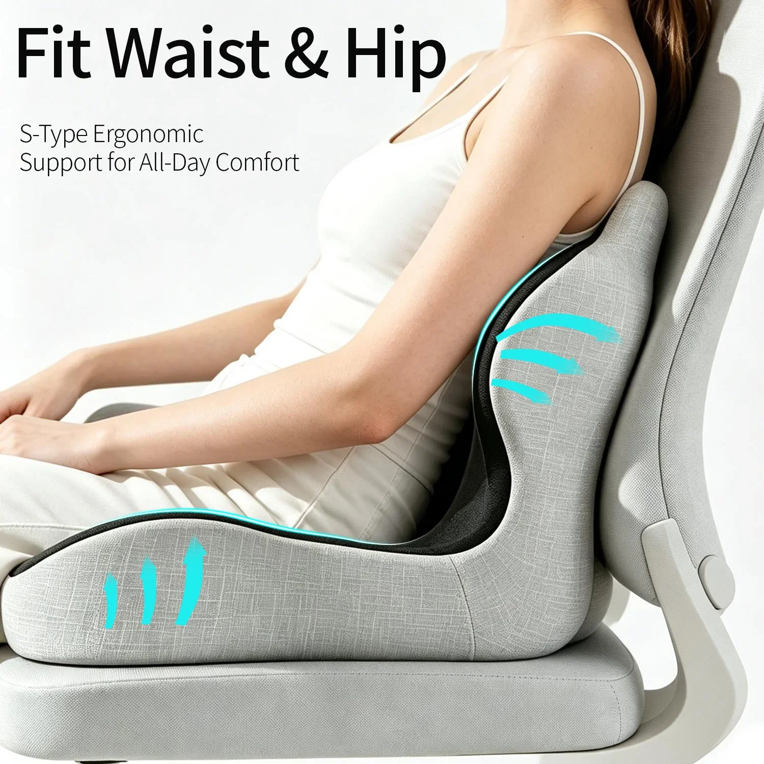 Orthopedic Posture Corrector Seat Cushion Ergonomic Waist Back Support Pillow for Office Chair Car Driving Lower Back Pain