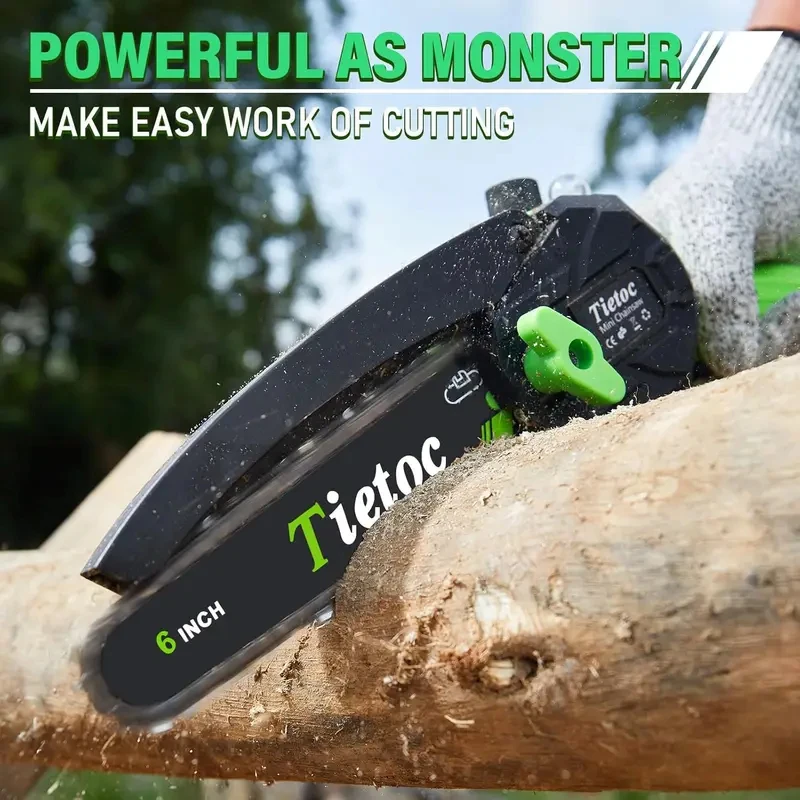 6 Inch Mini Cordless Electric Chainsaw for Wood Trimming, Handheld Saw for Household and Garden Use, Ideal Gift for Men
