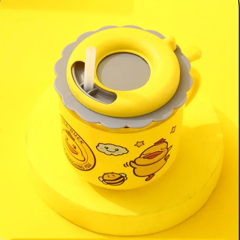 270ML Kids Water Sippy Cup Creative Cartoon Baby Feeding Cup with Straw Leakproof Water Bottle Portable Children's Drinking Cups