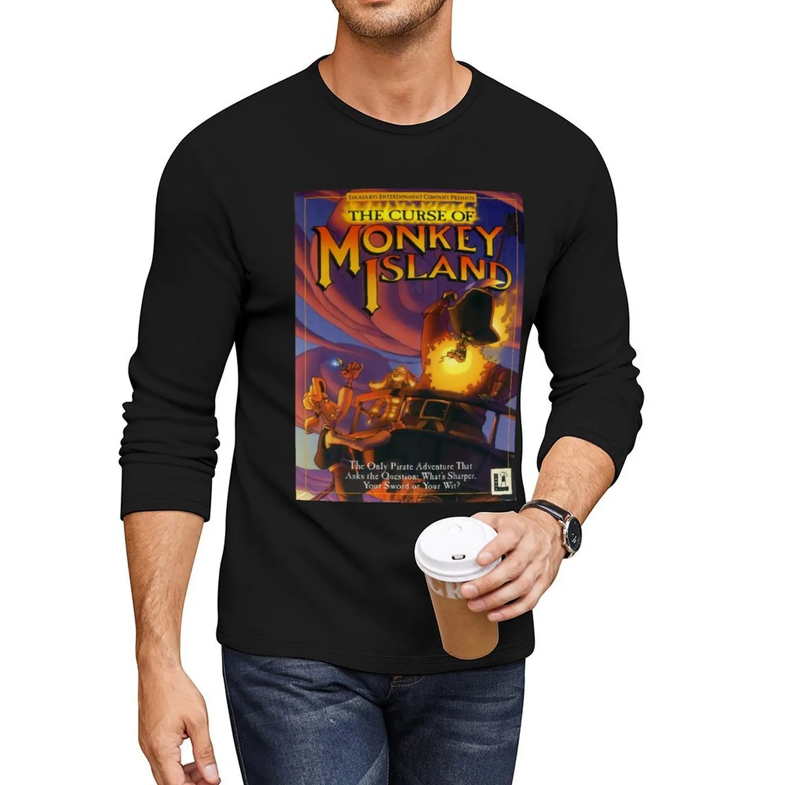 

THE CURSE OF MONKEY ISLAND Long T-Shirt t shirt man custom t shirts tops sports fan t-shirts sweat shirts, men
