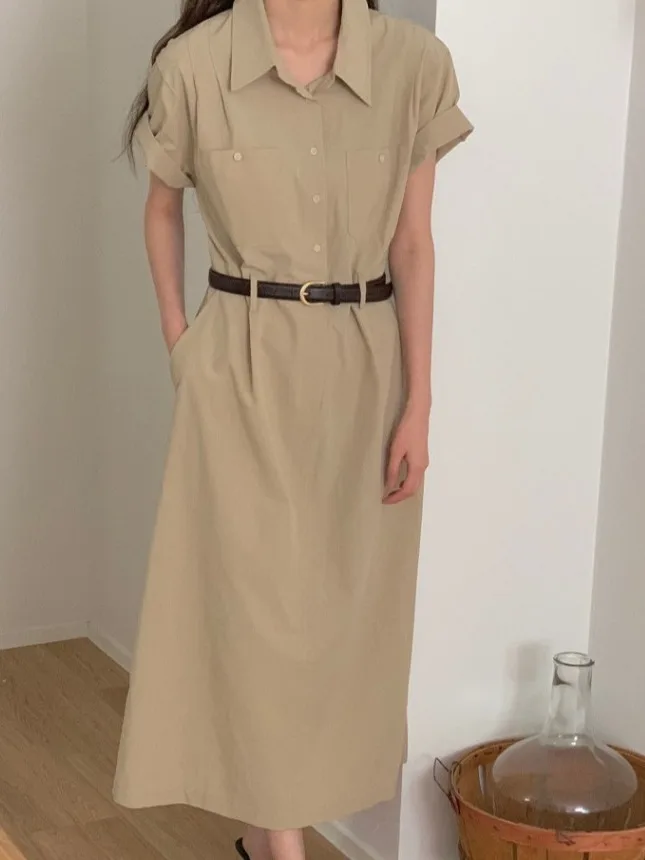 Neue Sommer Vintage Damen Dr Double ket Ba Split elastische Taille High-End-Sensation geeignet für verschiedene Eingriffe