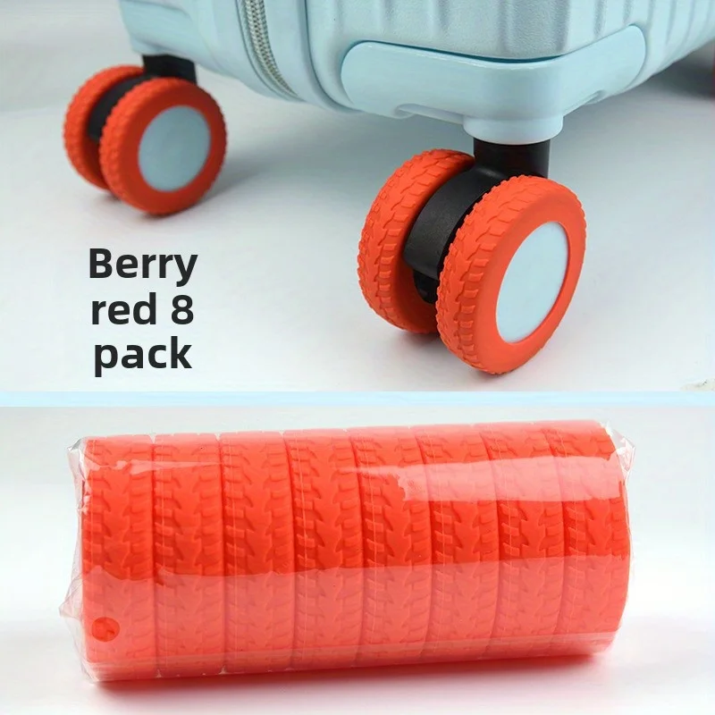 

8PCS Luggage Wheel Cover, Shock Absorbing Silicone Sleeve for Suitcase Casters, Noise Reduction Travel Pad Accessory