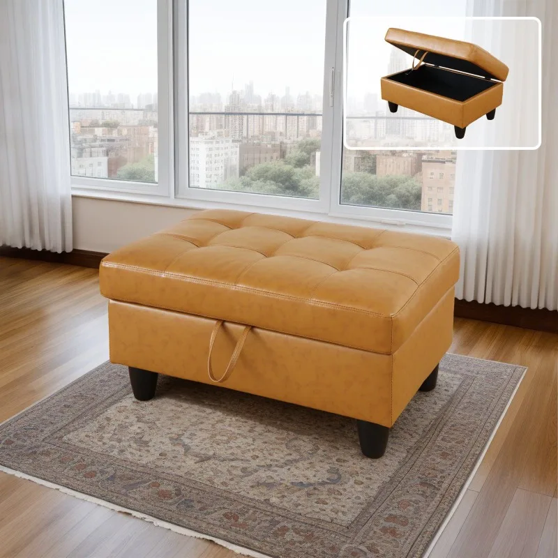 أرائك الكركم طقم أريكة مكون من 3 قطع مع مساحة تخزين أثاث جلد عثماني عالي الجودة قابل للتنفس إسفنجة إطار من الخشب الصلب المتين
