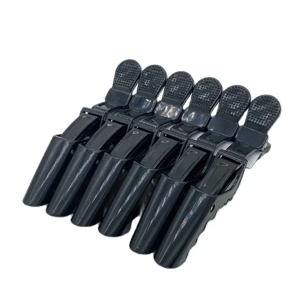 6Pcs Plastic Black Crocodile Hair Grip Clips Salon Hair Sectioning alligator Clips Hairdressing Cutting Clamps