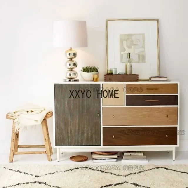 LBX Furniture Solid Wood European Style Entrance Mortise and Tenon Frame Structure Storage Cabinet