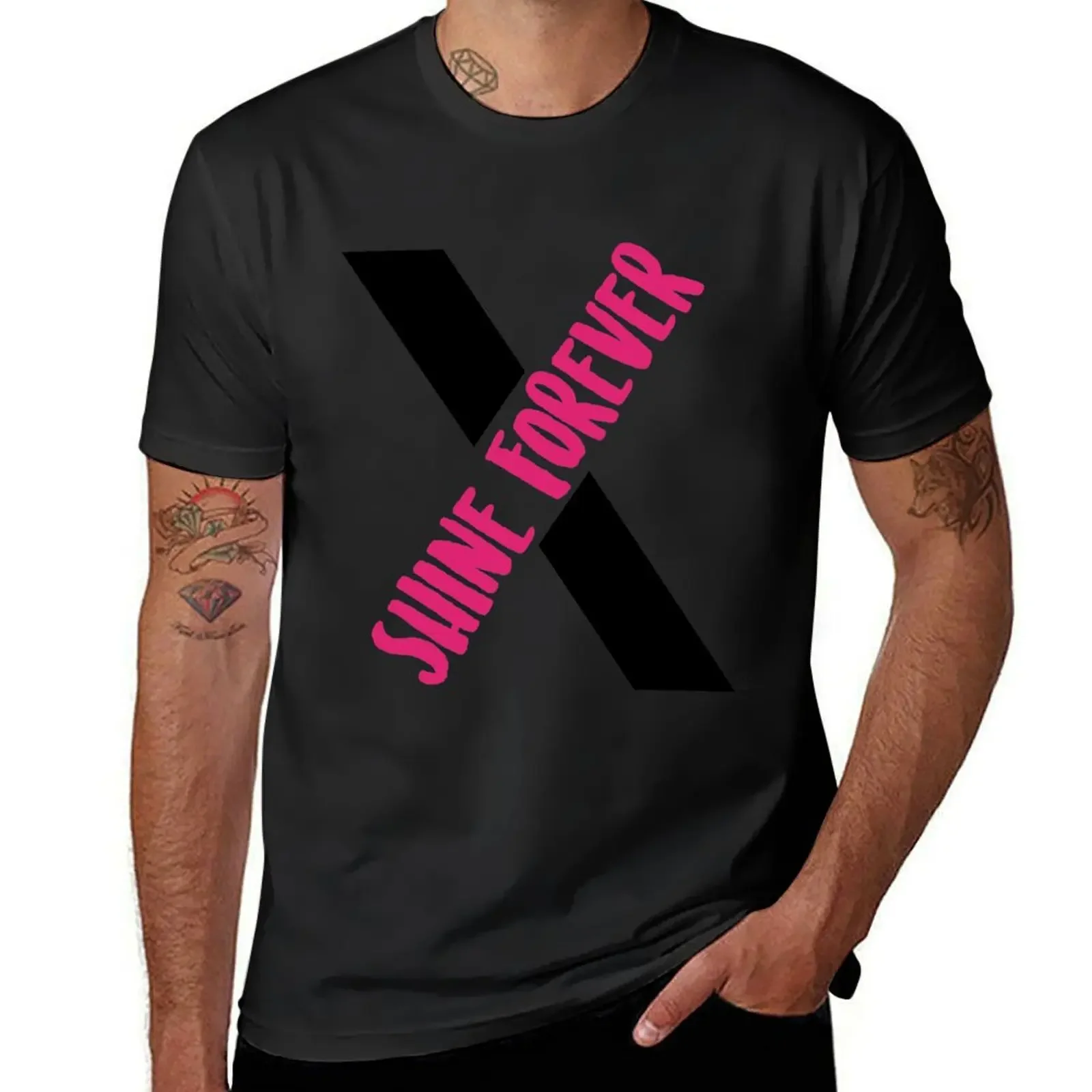 Monsta X- Shine Forever X T-Shirt plus size clothes plus sizes graphics t shirts for men cotton