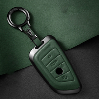 Metal Leather Car Remote Key Cover Case Holder shell Chain Fob For BMW 120i 225i 320i 330Li 1 2 3 Series i3 iX3 X3 X2 M3 M2 X3M