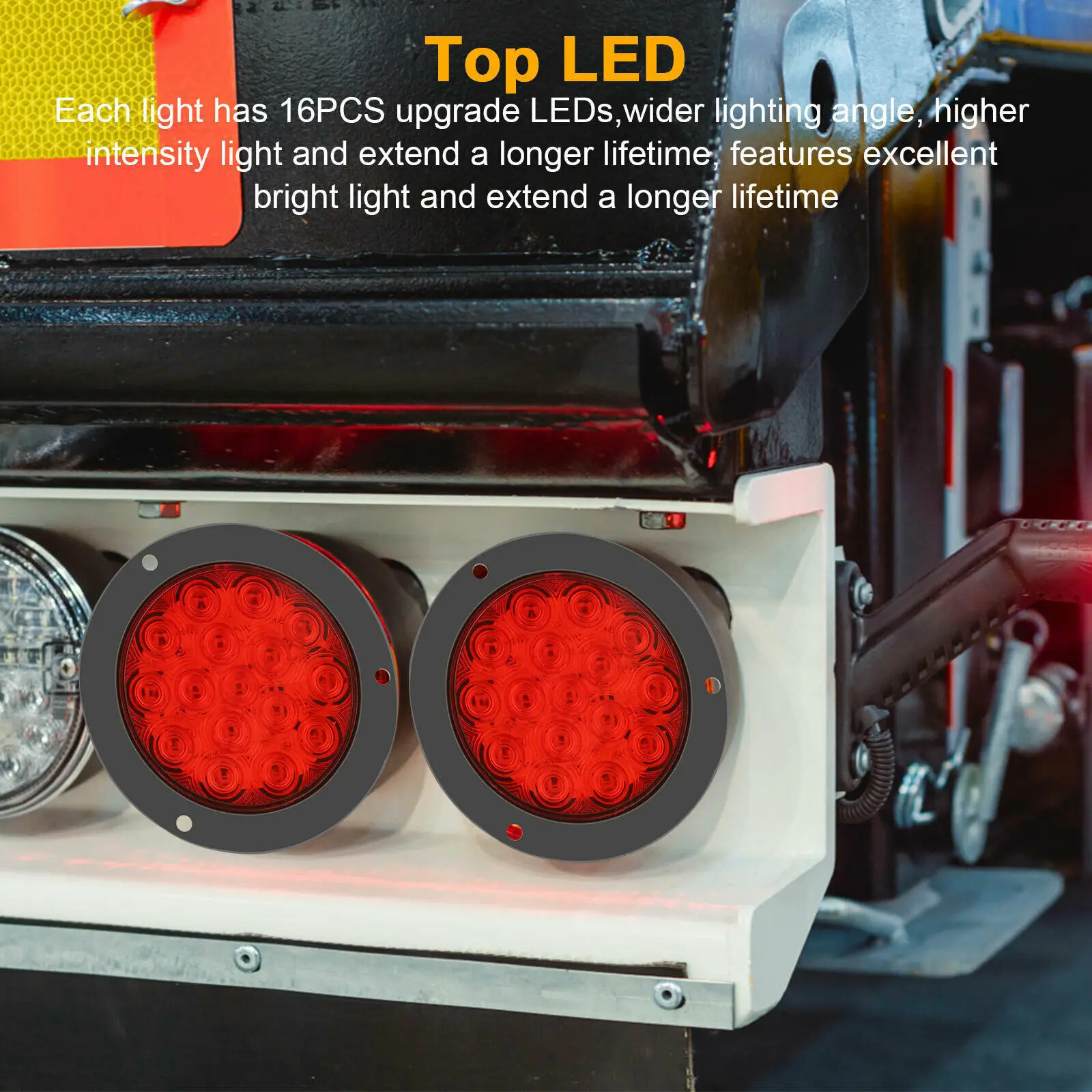 16LED circular rubber taillight truck rear taillight red, yellow, white 12-24V car light MK-157