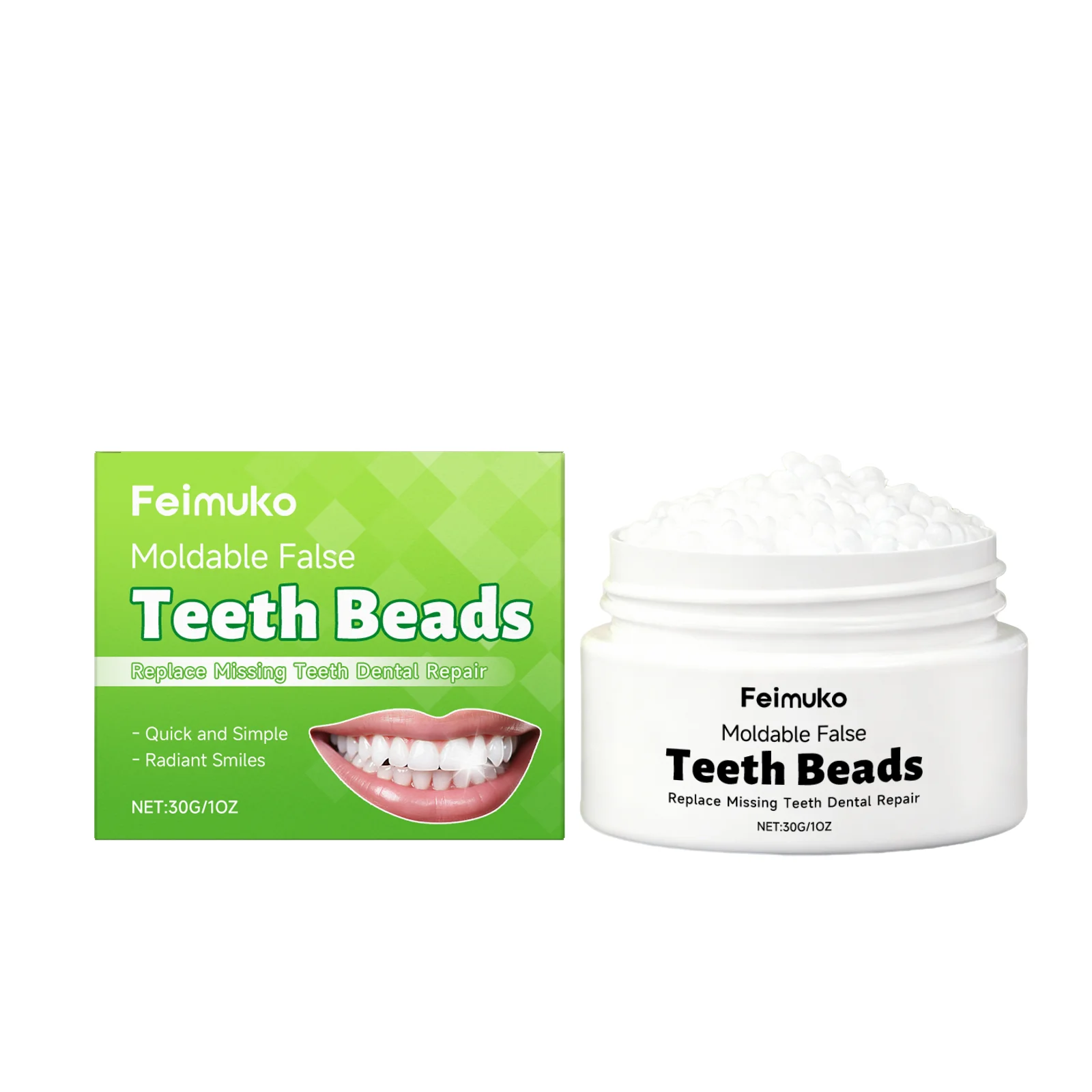Feimuko Temporary Tooth Repair Glue Dental Fix Missing Broken Teeth Gaps Care Instant Smile Diy Suitable Beauty Filling Granules