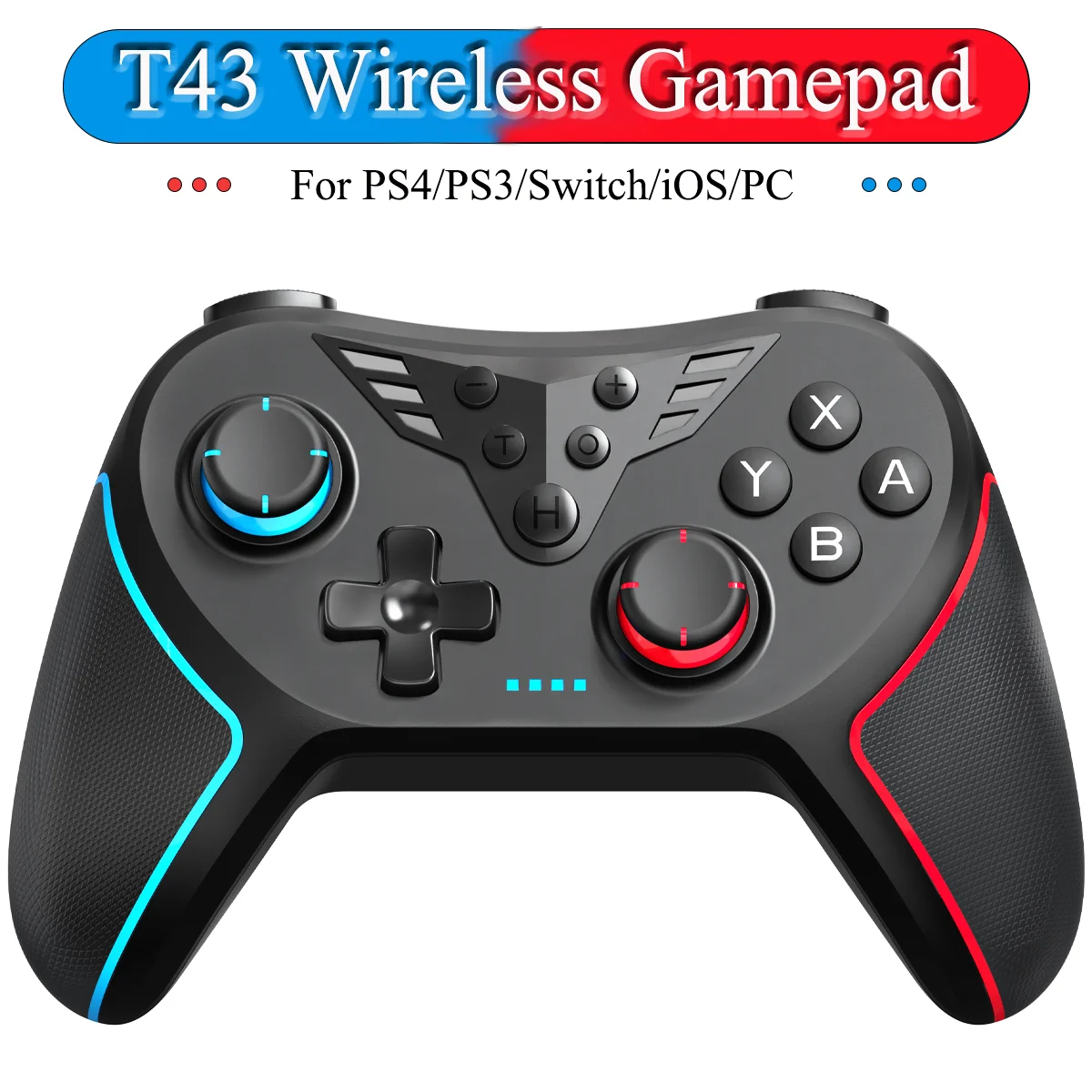 

Wireless Gaming Controller for PS4/PS3/NS Bluetooth Gamepad Joystick for Switch/iOS/PC with 6-Axis Vibration Game Handle