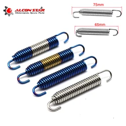 Alconstar 2pcs 75mm Motorcycle Stainless Steel Exhaust Pipe Muffler Spring Hook Super Strength Appearance Exhaust Pipe Springs