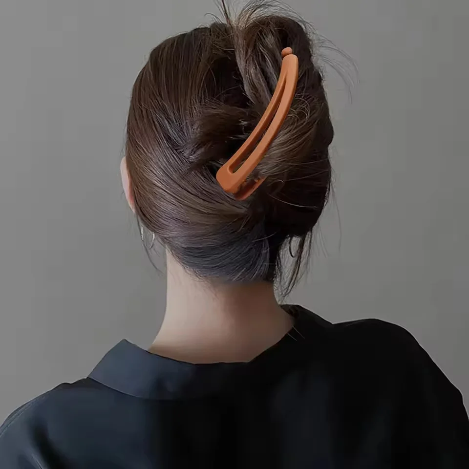 マットヴィンテージバナナクリップ、巻き毛、ロングヘア、ストレートヘア、ショートヘア用、女性、女の子向けヘアスタイリング、ポニーテールホルダー、ヘアピン、クランプグリップ